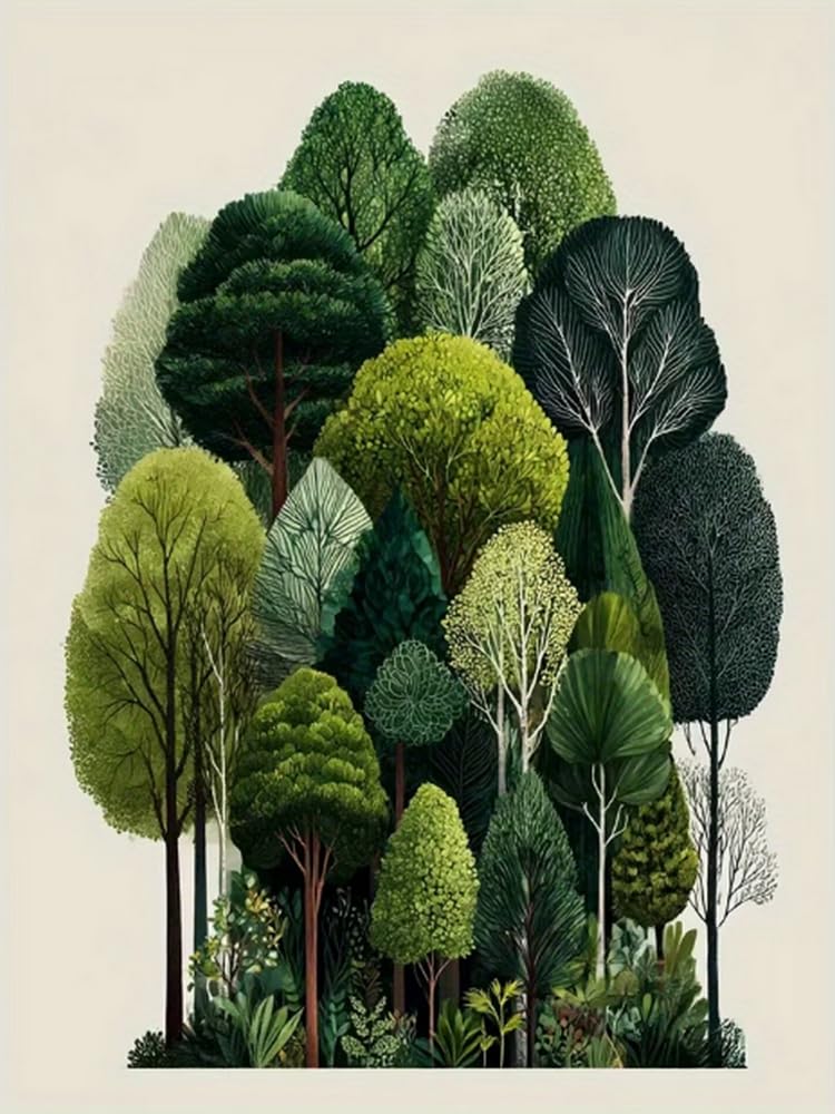WELIWE 5D Diamond Painting Kits Forest DIY Diamond Art Canvas Crystal Crafts Painting Pictures for Adults Home Wall Decor 40x50 cm