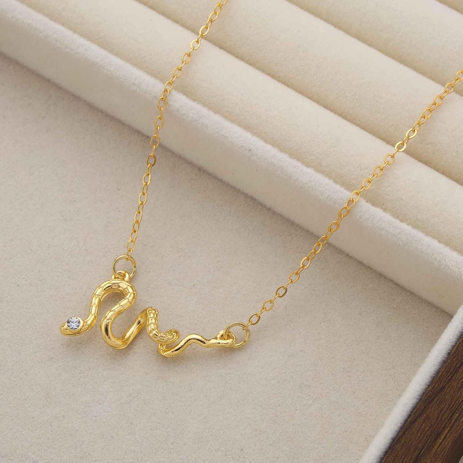 Vintage Crystal Snake Pendant Necklace Rhinestone Snake Choker Necklace Punk Serpent Choker Punk Wrap Jewelry for Women - Image 4