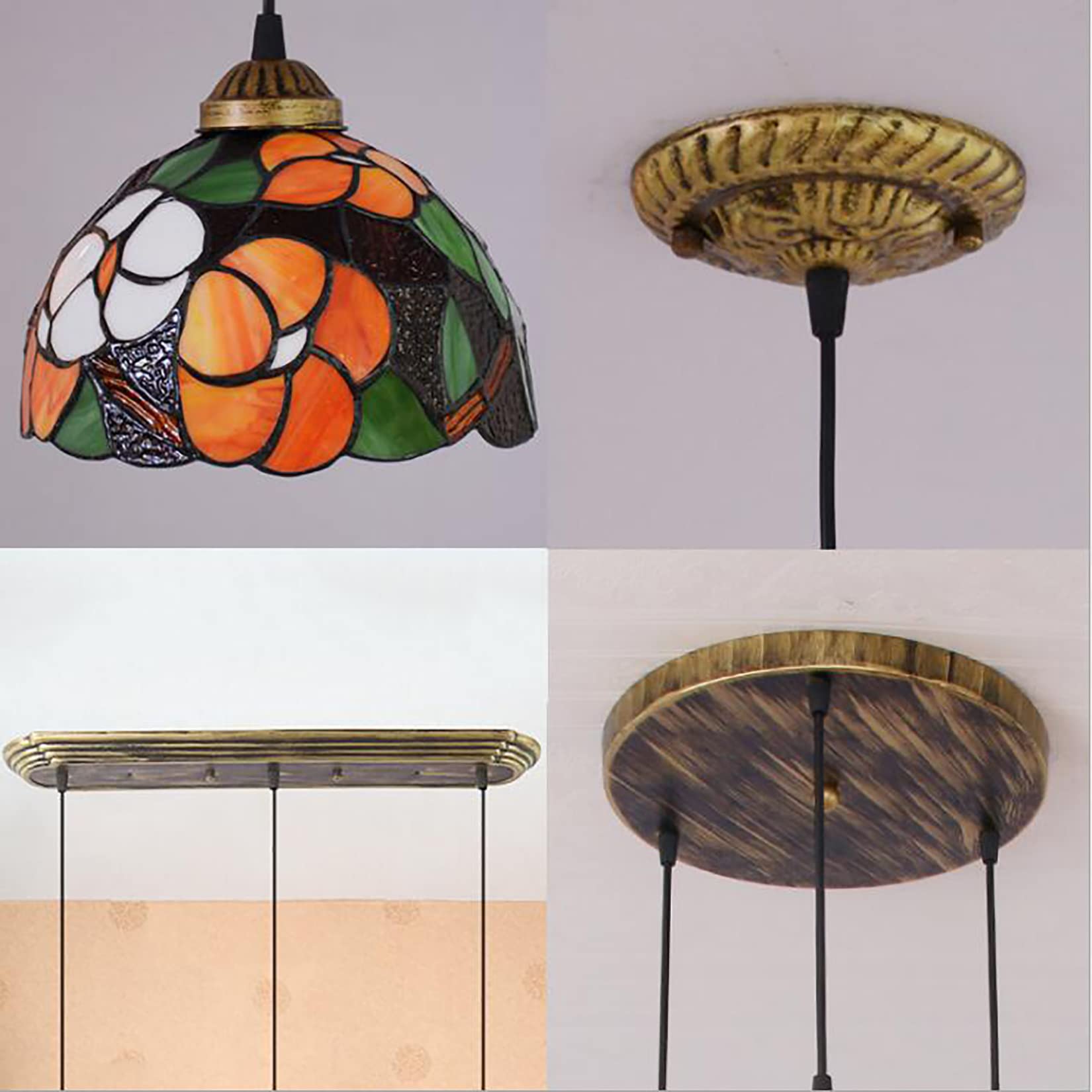 Lampa wisząca z podwójną głowicą, 3-głowicowa, obrotowa lampa wisząca 8", ekran vintage, do salonu, sypialni, jadalni, E27 Ø20 cm, pojedyncza głowica