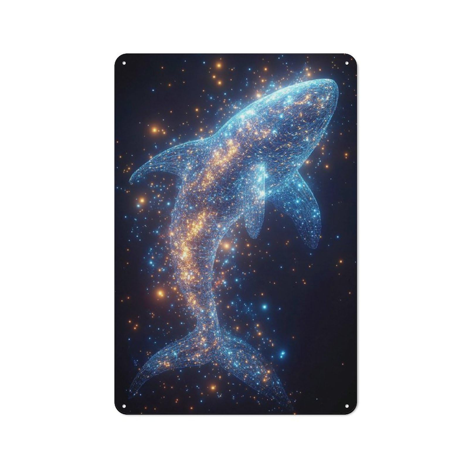 Shop Front Style Cosmic Whale Cafe Metal Sign 30x20cm, Bistro Wall Plaque for Tea Room, Shop Wall Or Breakfast Area