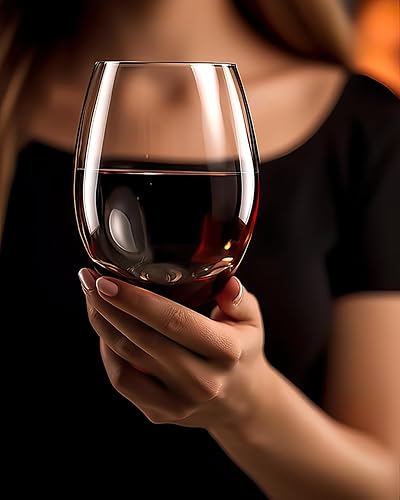 Miniatura 8 de LUXU Vasos sin tallo (juego de 2) de 20 onzas, copas de vino transparentes, vasos de whisky de cristal, copas de agua grandes, cristalería