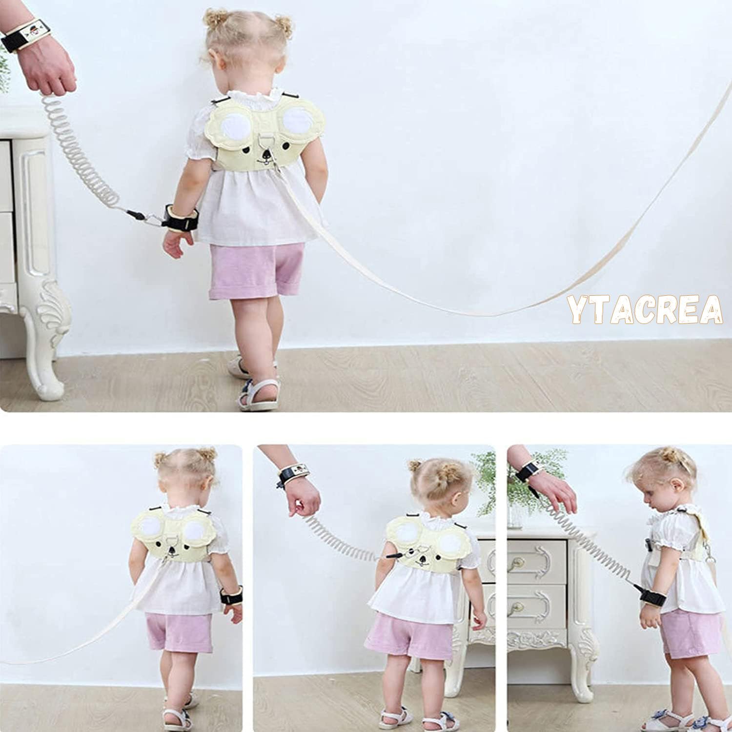 Guinzaglio per Bambini 3 in 1 Koala Braccialetto Antismarrimento con Serratura a Chiave Portatile Anti-Perso Harness 1-6 Anni