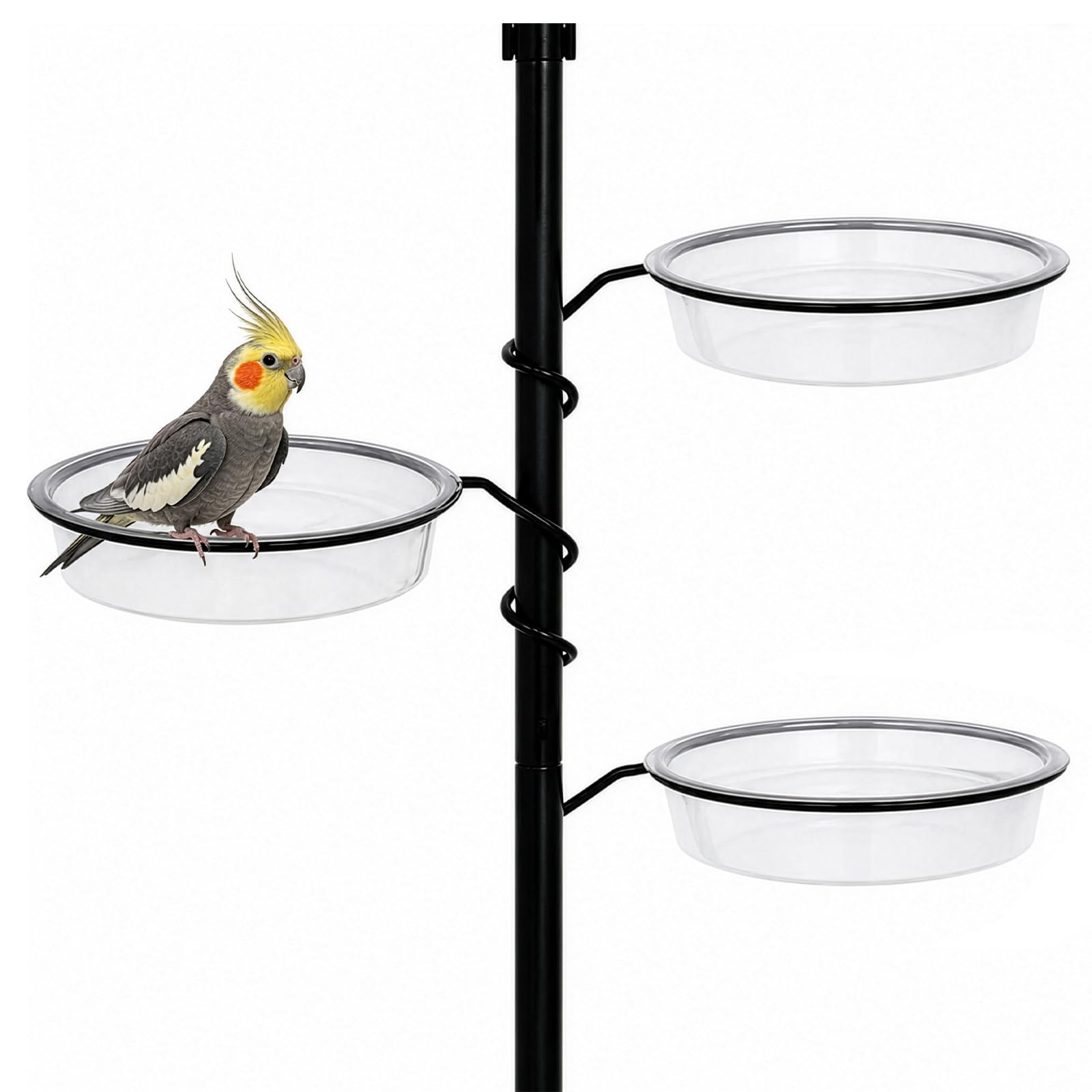 EVERGOODS 3 Pack Wild Bird Water Dish Replacement, 18cm Round Plastic Bird Feeder Bowl for Seed or Water, Durable Weatherproof Tray Bird Water Bowl for Feeding Stations, Outdoor Garden Bird Bath Bowl
