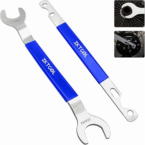 ZKTOOL Juego de llaves de embrague de ventilador, llaves de 1.260 in y 1.417 in, herramienta esencial para BMW, Ford, GM, Chevrolet, kit de