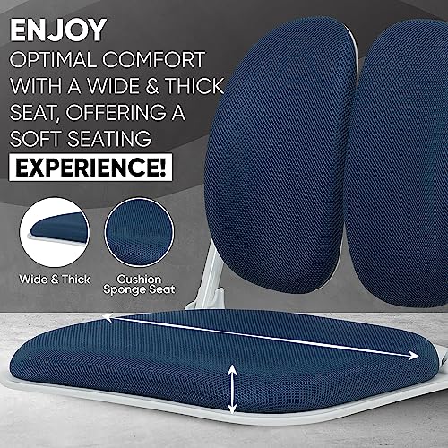 【Premium Dual-Backrests】 Made in Korea Ergonomic Floor Chair with Back Support - Meditation Chair, Floor Gaming Chair, Reading Chair, Floor Chairs for Adults, Foldable Chair (Blue) by Duorest - Image 4