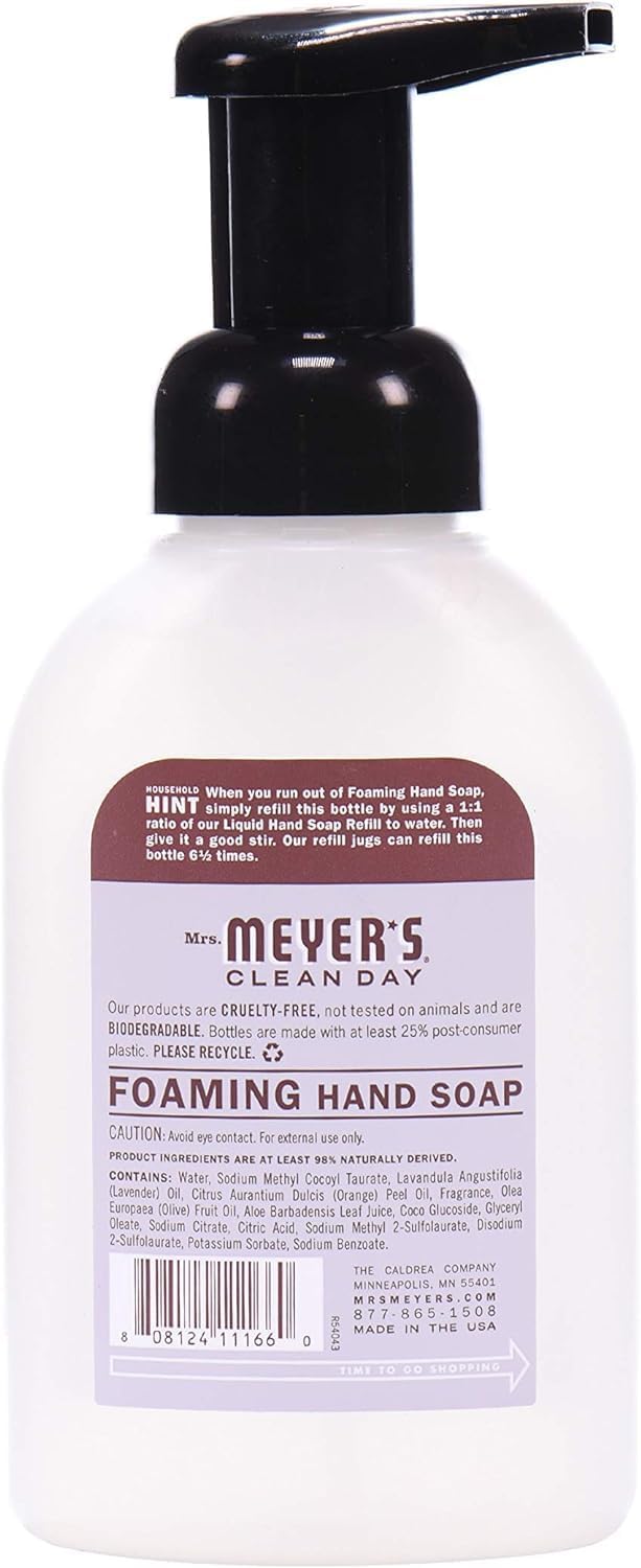 Mrs. Meyer's Foaming Hand Soap, Lavender, 10 Oz (Pack of 6)