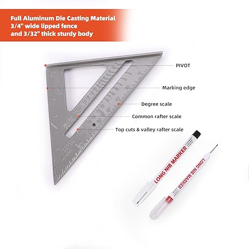 Miniatura 8 de Rafter Square - Juego cuadrado de 12 pulgadas, aluminio, azul