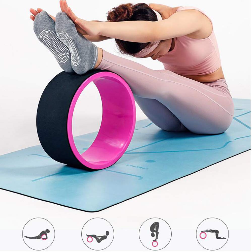 MIED Ruota Yoga Dia 33Cm X W 15 cm Di Pilates Workout Sugli Aiuti Alla Formazione Aumentare la Flessibilità e Piegamenti Migliorare Alleviare il Dolore e lo Stress,a