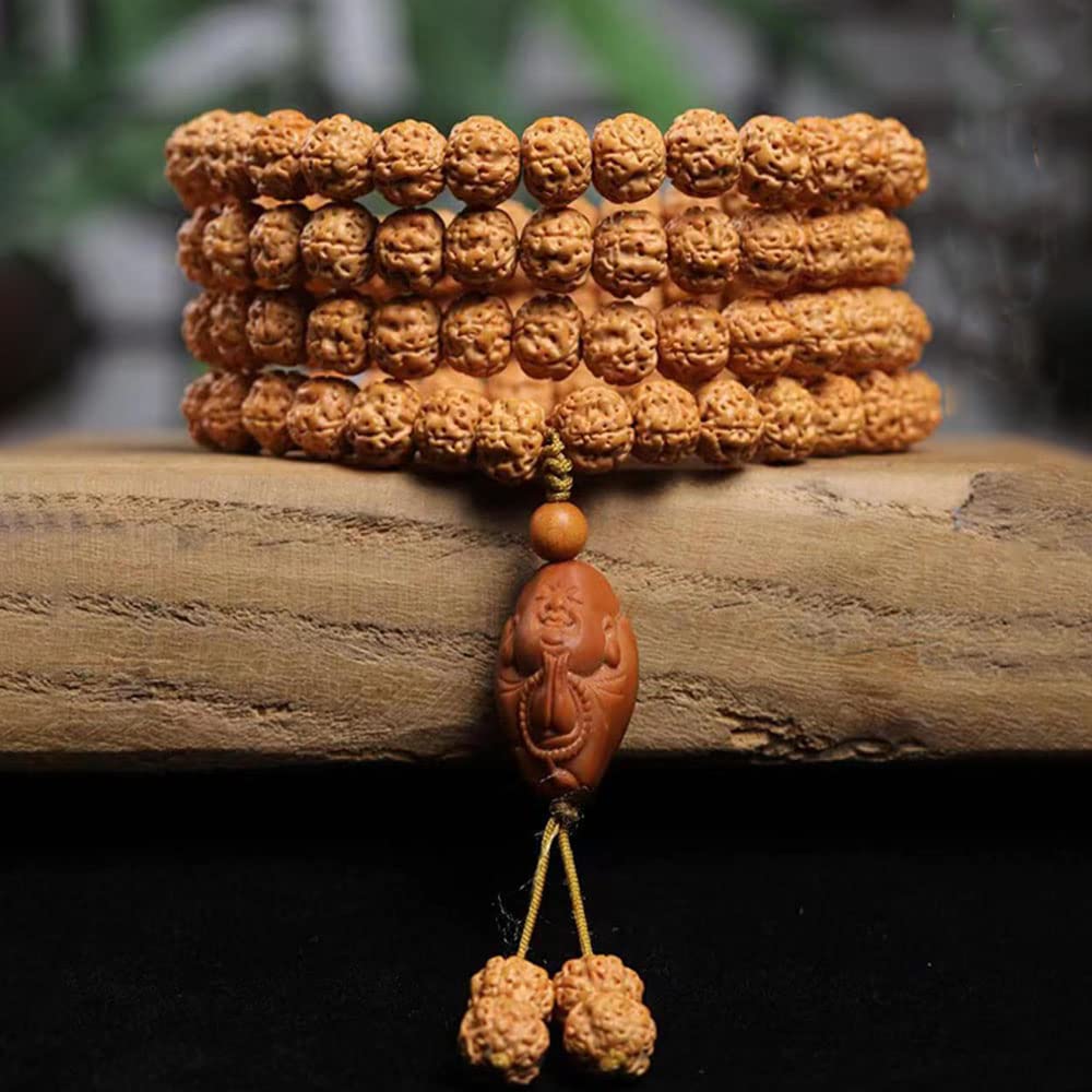 Bracciale con perline di rame e semi di Rudraksha naturali con mantra del Buddismo tibetano per uomo e donna, nuovo gioiello Mala OM all'ingrosso  36