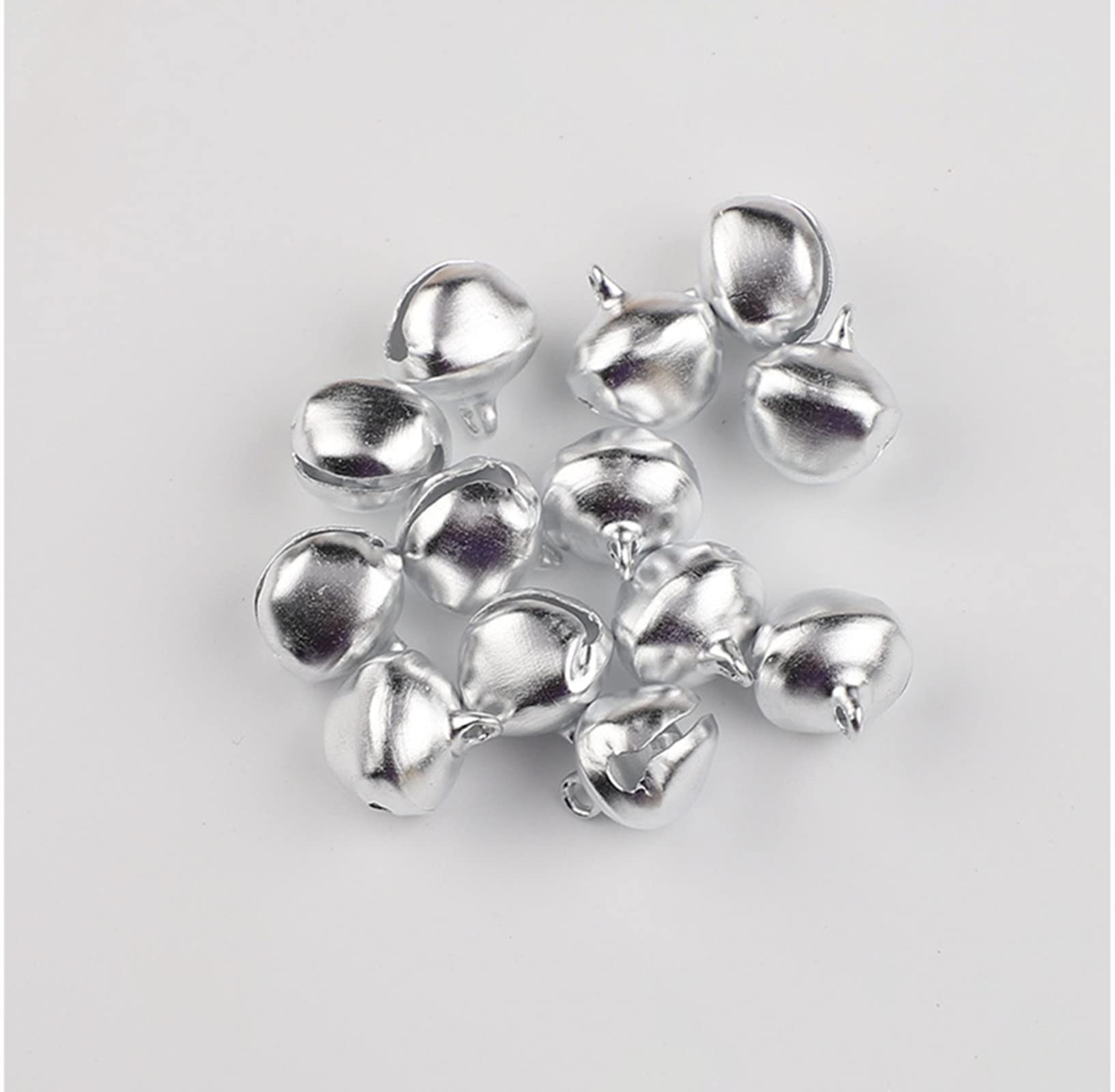 Cheeroyal 200PCS 6MM 8MM 10MM Jingle Bells Craft Silver Bells Ornament for Christmas Party Decorations (10mm, silver)