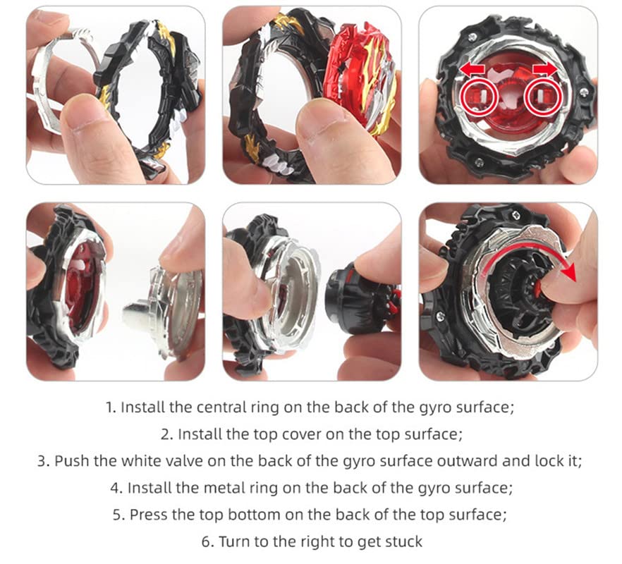 Miniatura 7 de Cuchillas de bahía para 8-12 lanzadores de chispas para niños, juguete Bey Burst Bayblayed Divine Belial Battling Tops Bey Battle Burst Lr Launcher