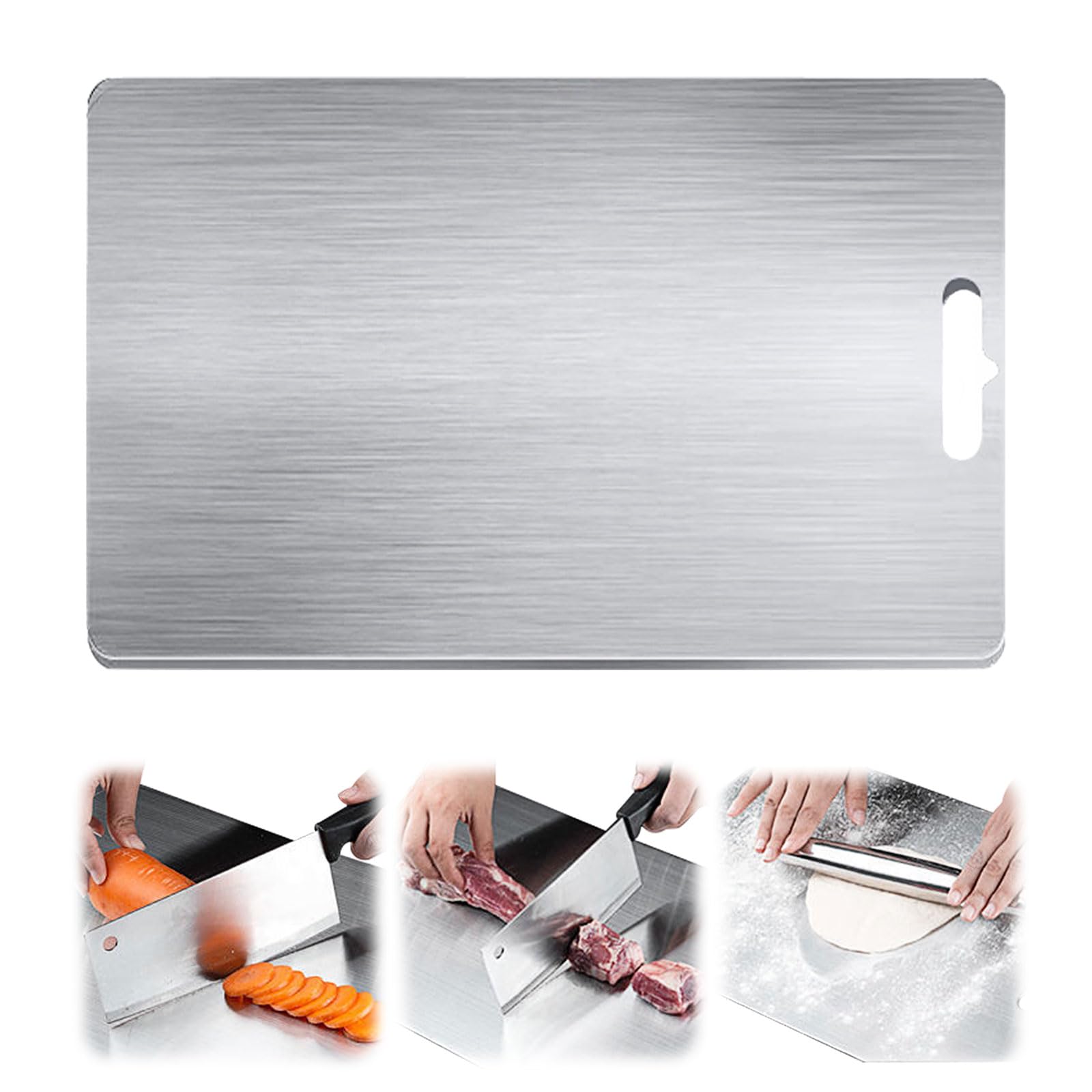 Planche à découper épaisse et hygiénique en inox double face pour vos repas