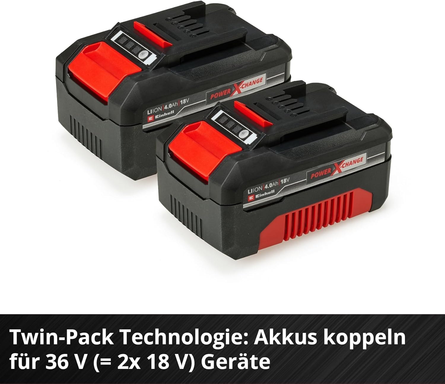 Einhell Akku-Twinpack PXC 18 V 4,0 Ah 2 Akkus Power X-Change Li-Ion ABS LED-Anzeige