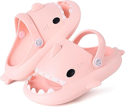 KVbabby Sandalias de tiburón para niños y niñas, pantuflas de ducha con forma de nube, bonitas sandalias de punta abierta con dibujos animados,