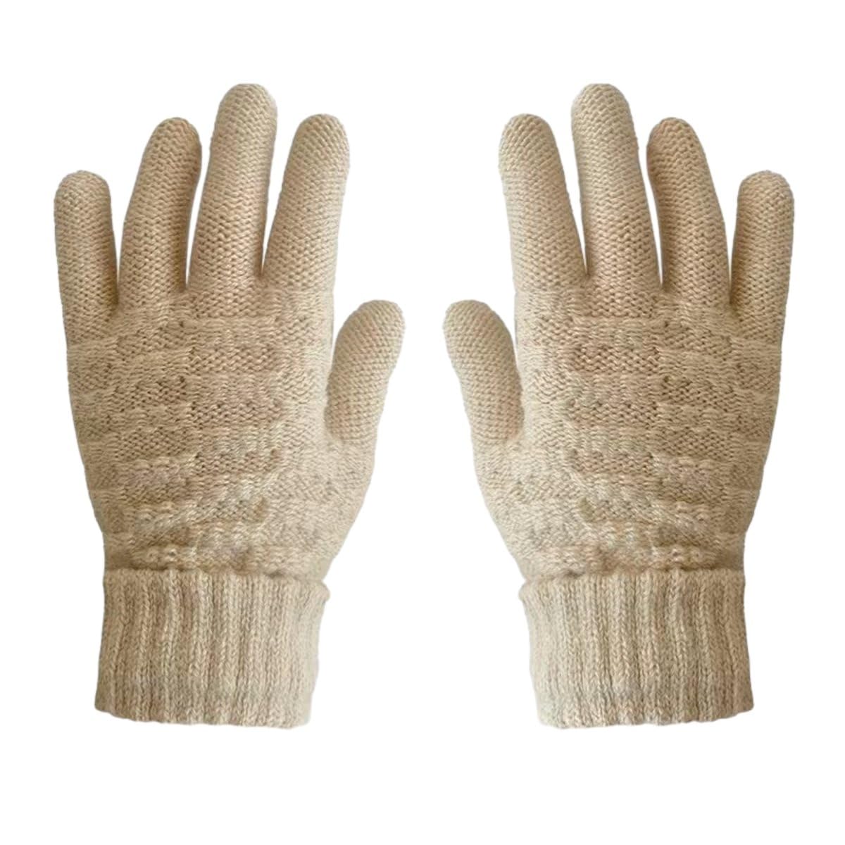 Smed Unisex Kids Beige Children's Warm Wool Gloves, One Size