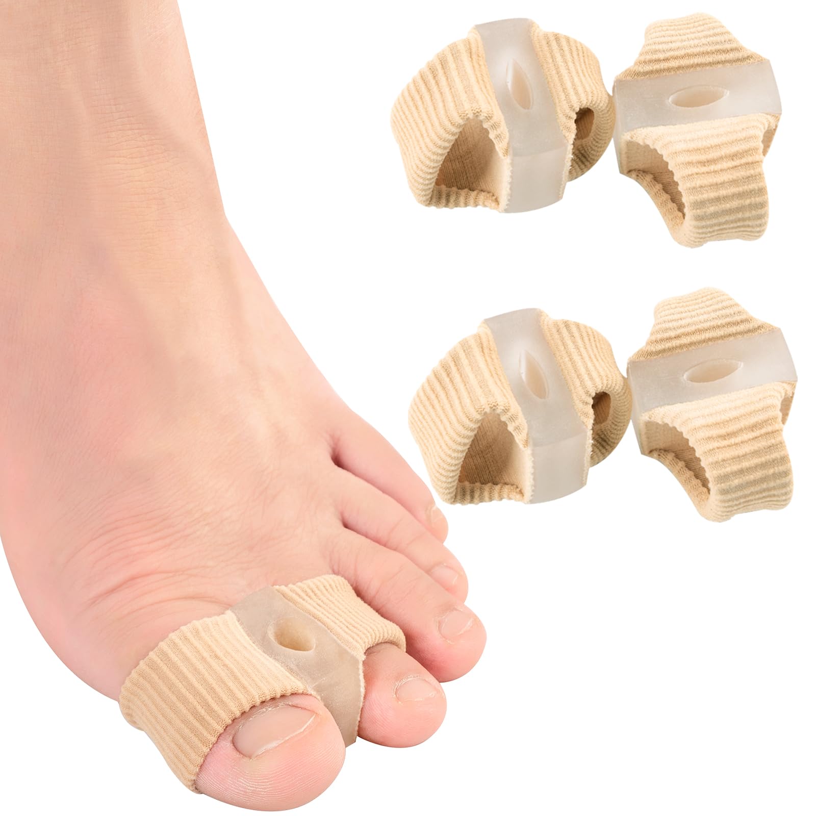 Toe Separators for Women Men-Soft and Washable, Hammer Toe Corrector Relieve Foot Pain,Hammer Toe Straightener Suitable for Overlapping, Hallux Valgus, Hammer Toe,Bunion (2 Pair Small)