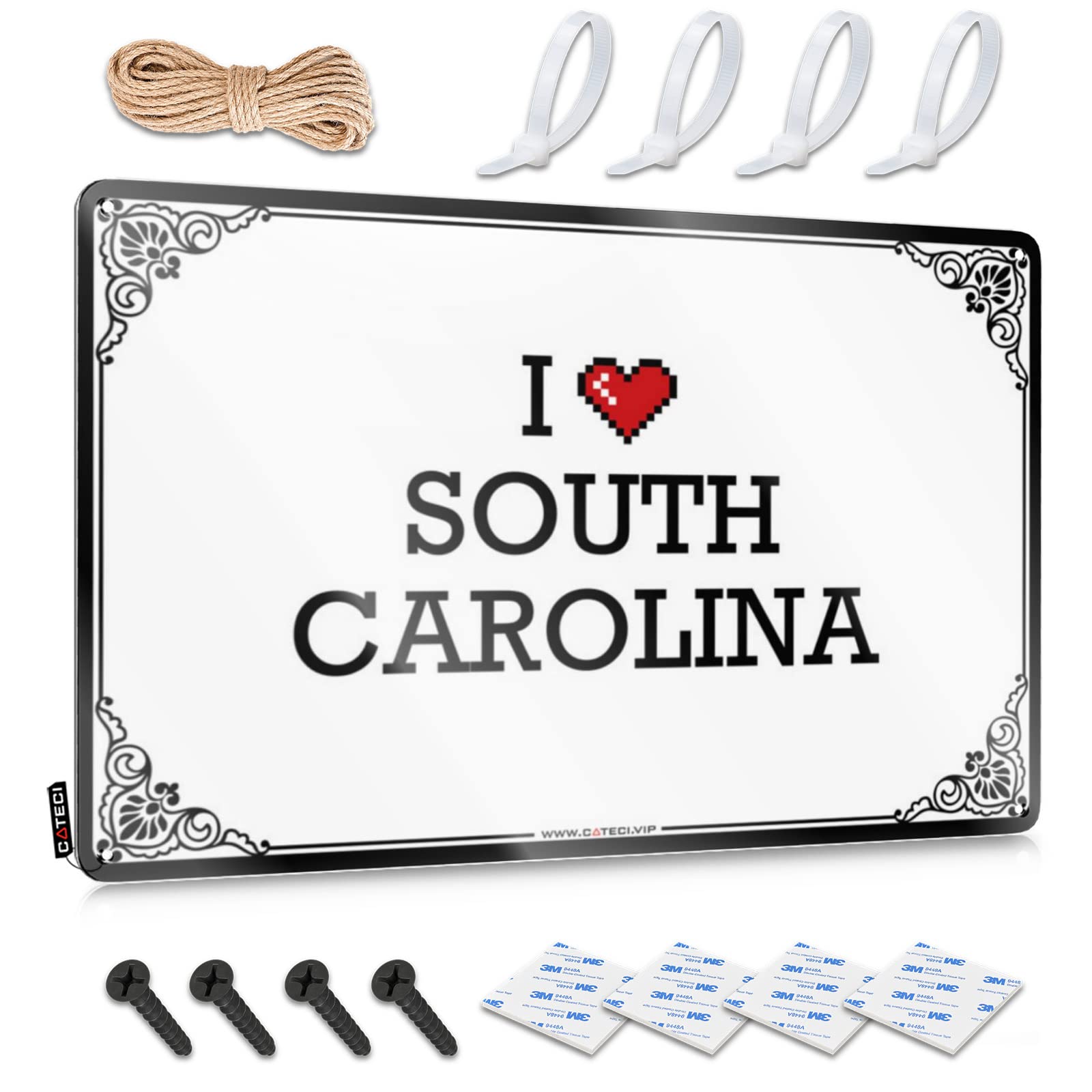 Bar Room Decor, Signs Kitchen Nice I Love South Carolina | Rustic Grunge Wall Art(30X40CM)