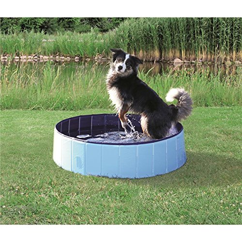 Trixie 39481 Hundepool, ø 80 × 20 cm, hellblau/blau + Abdeckung für Hundepool # 39481, ø 80 cm, hellblau