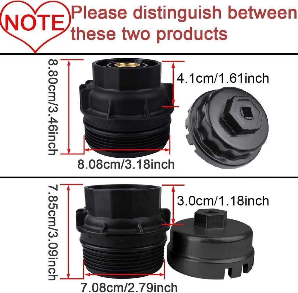 Heavy Duty Oil Filter Wrench for Toyota, Tacoma, Camry, Tundra, Lexus, Sienna, RAV4, Highlander, Fj Crusier, Avalon - 64mm Oil Filter Cap Removal Socket Tool