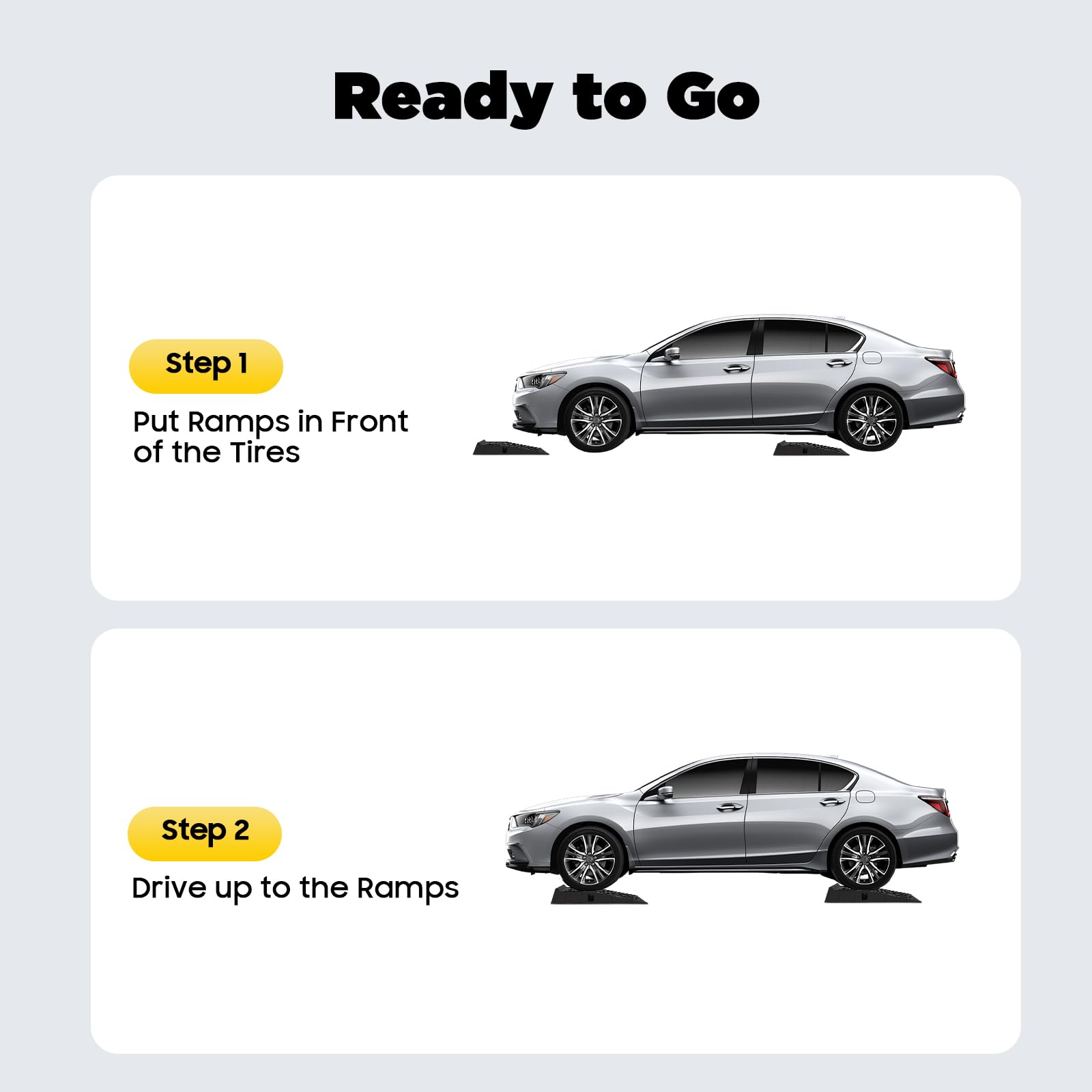2 rampas elevadoras para coche, altura de elevación de 17 cm, caballete para coche, rampa de acceso para coche, remolque, rampa móvil, rampa para bordillos
