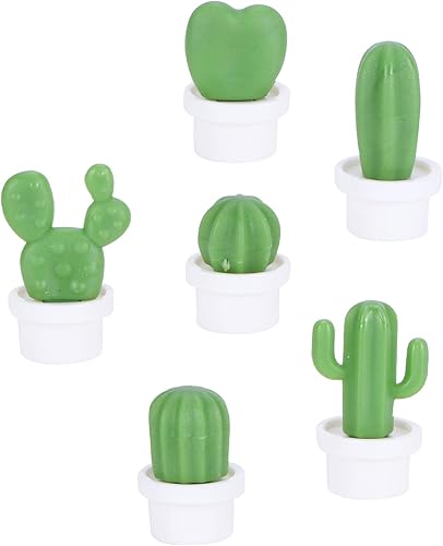 Miniatura 4 de Imanes para refrigerador, 6 unidades de imanes de nevera, plantas suculentas lindas para mensajes adhesivos para pizarra para pizarra blanca para