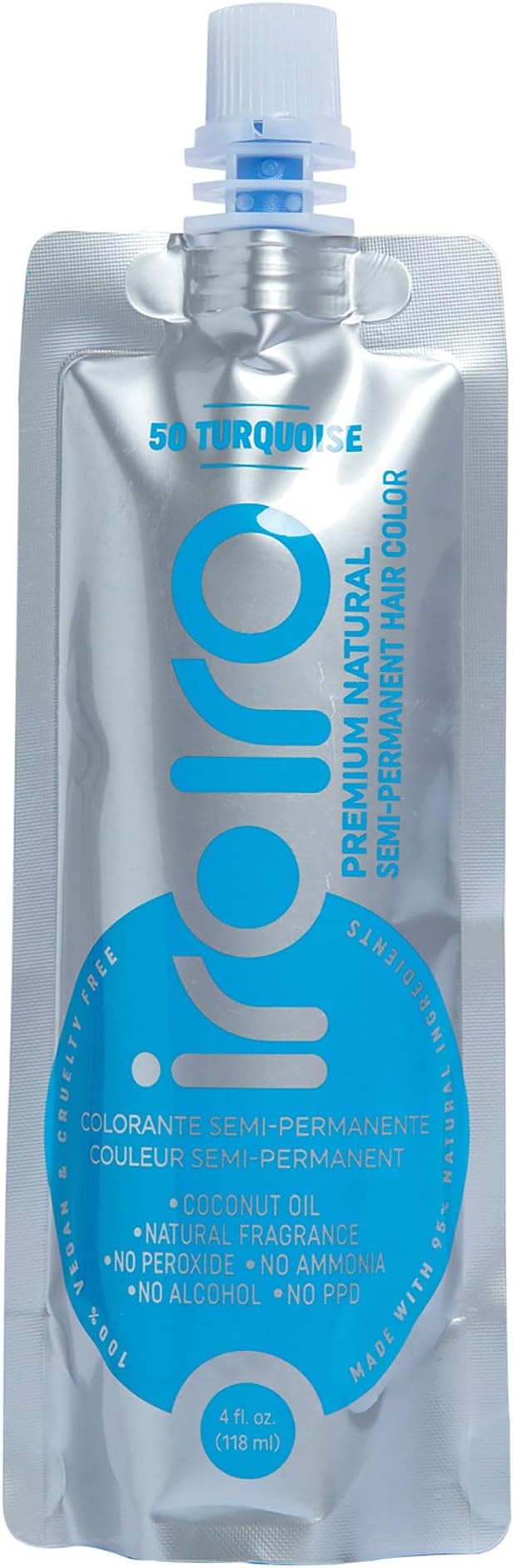 Iroiro Natural Premium Semi-Permanent Hair Color 50 Turquoise 4oz