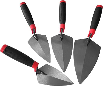 4 Pcs Pointing Trowel Set, 6/7/8/9" Carbon Steel for Masonry & Bricklaying