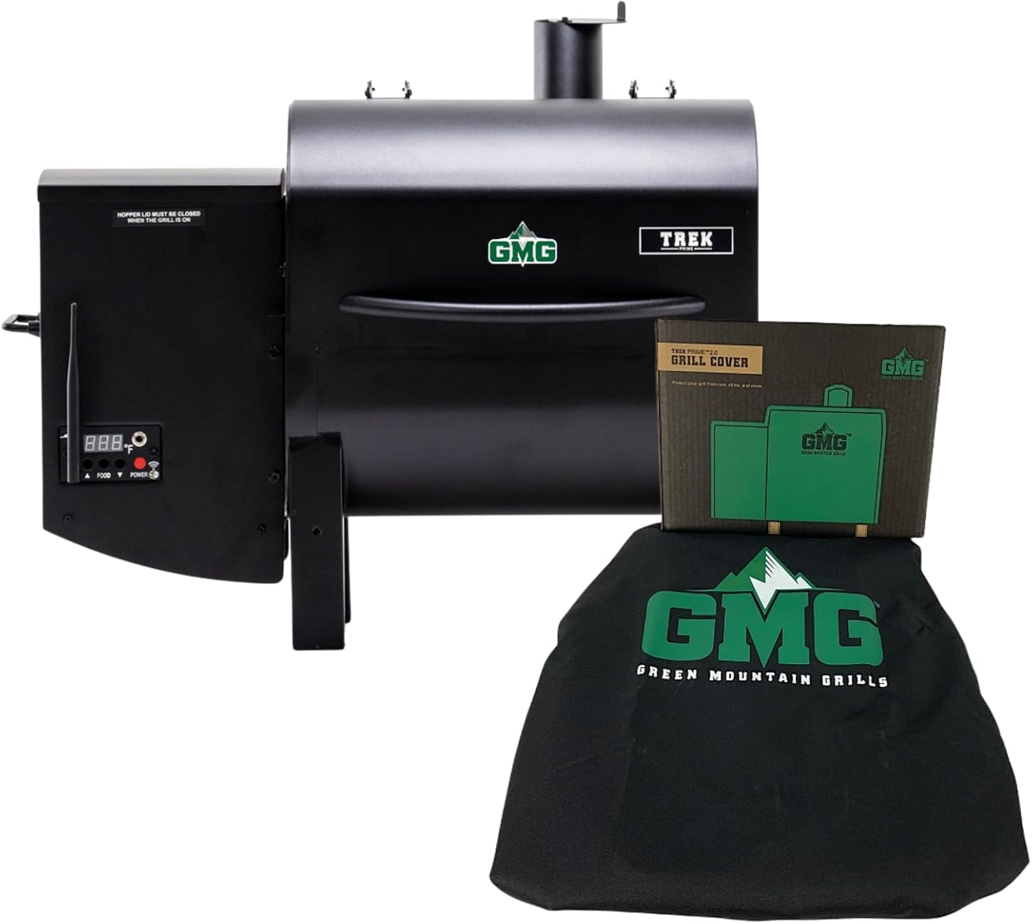 Green Mountain Grills Trek Prime 2.0 Portable Pellet Grill with Cover, WiFi Smart Control, 12V Power, Wood Pellet Smoker for Camping, Tailgating & RV Use, Compact BBQ Grill