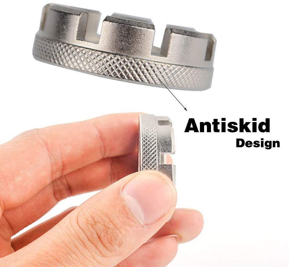 Llave para radios de bicicleta Bolsillo para ciclismo Juego de herramientas fácil de transportar 6 en un kit de corrección de llanta de bicicleta duradera - Plata + azul, útil para el hogar Juego