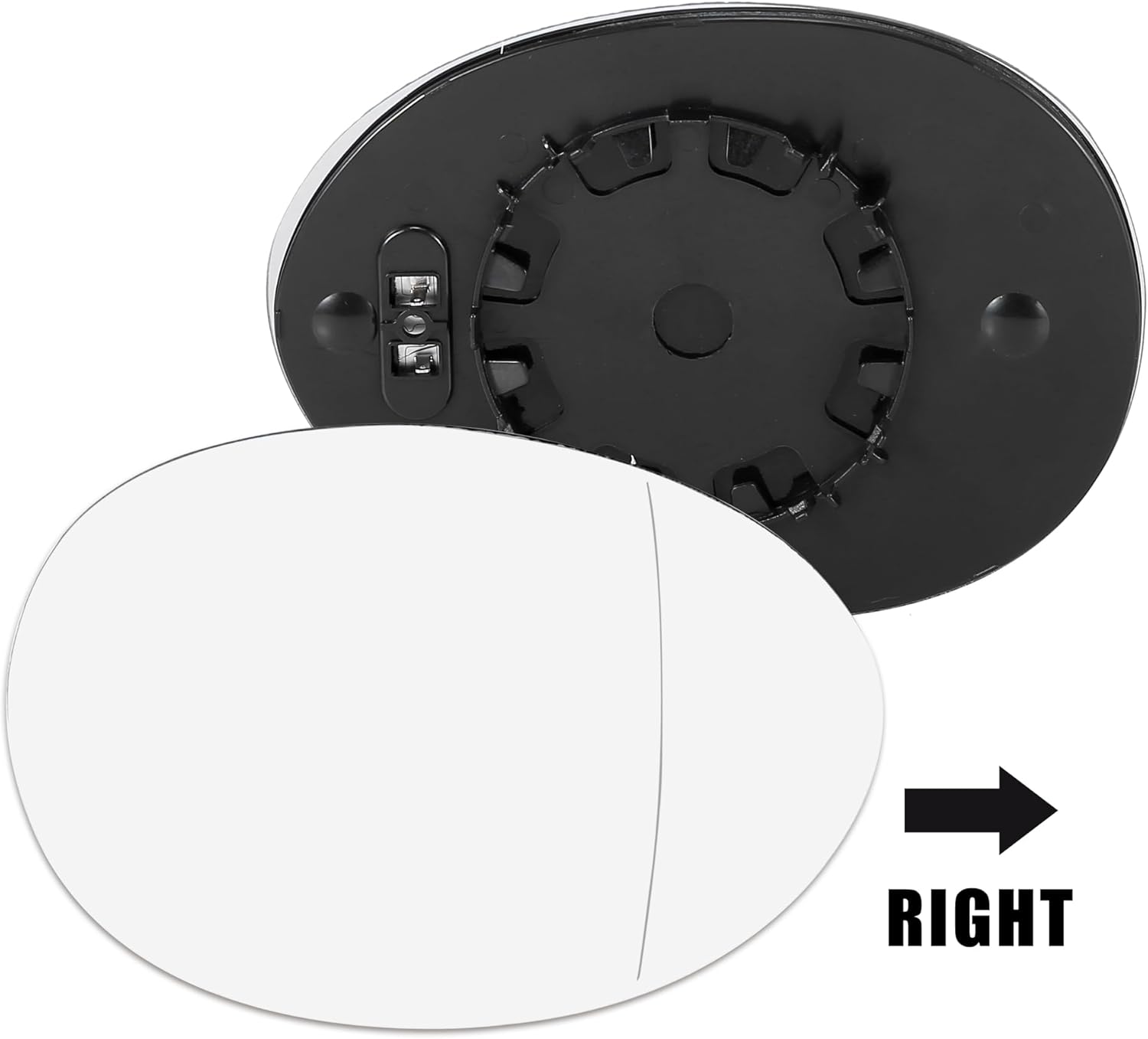 X AUTOHAUX Car Rearview Mirror Glass Replacement with Backing Plate Heated Right Passenger Side for BMW for Mini Cooper Countryman Clubman