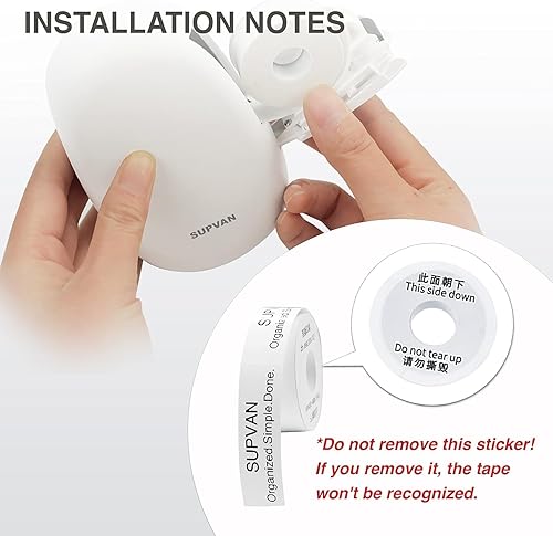 Miniatura 7 de Cinta para etiquetar SUPVAN E10 - Repuesto de papel de impresión de etiquetas adaptadas, 2 paquetes continuos de 0.59 pulgadas x 19.68 pies,