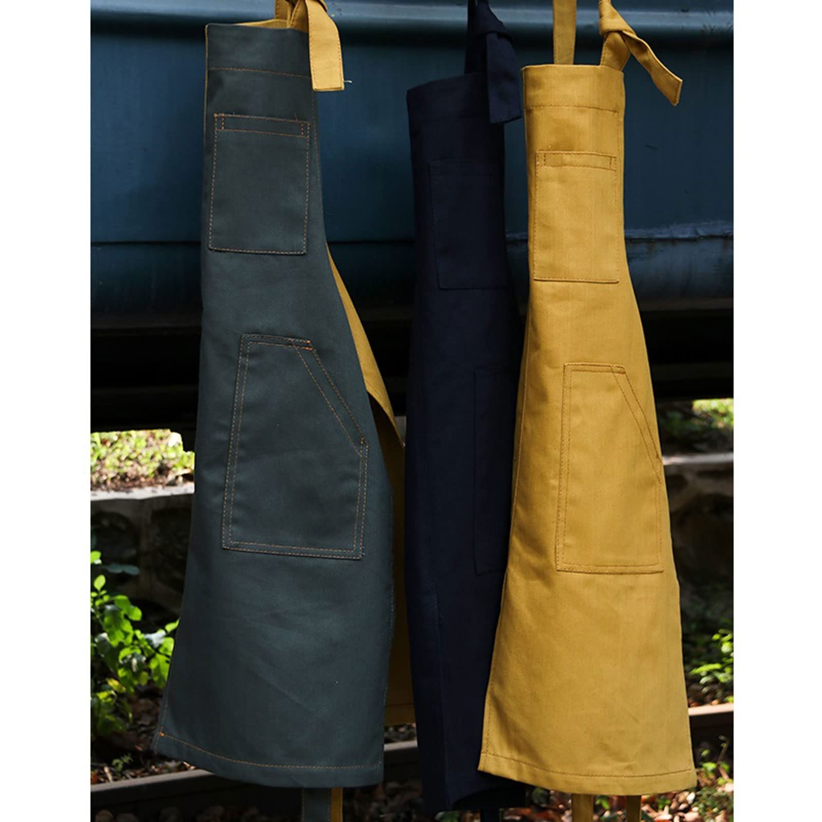 Delantal de chef, delantal unisex de mezclilla sin mangas, multicolor para trabajos culinarios, de belleza y manualidades