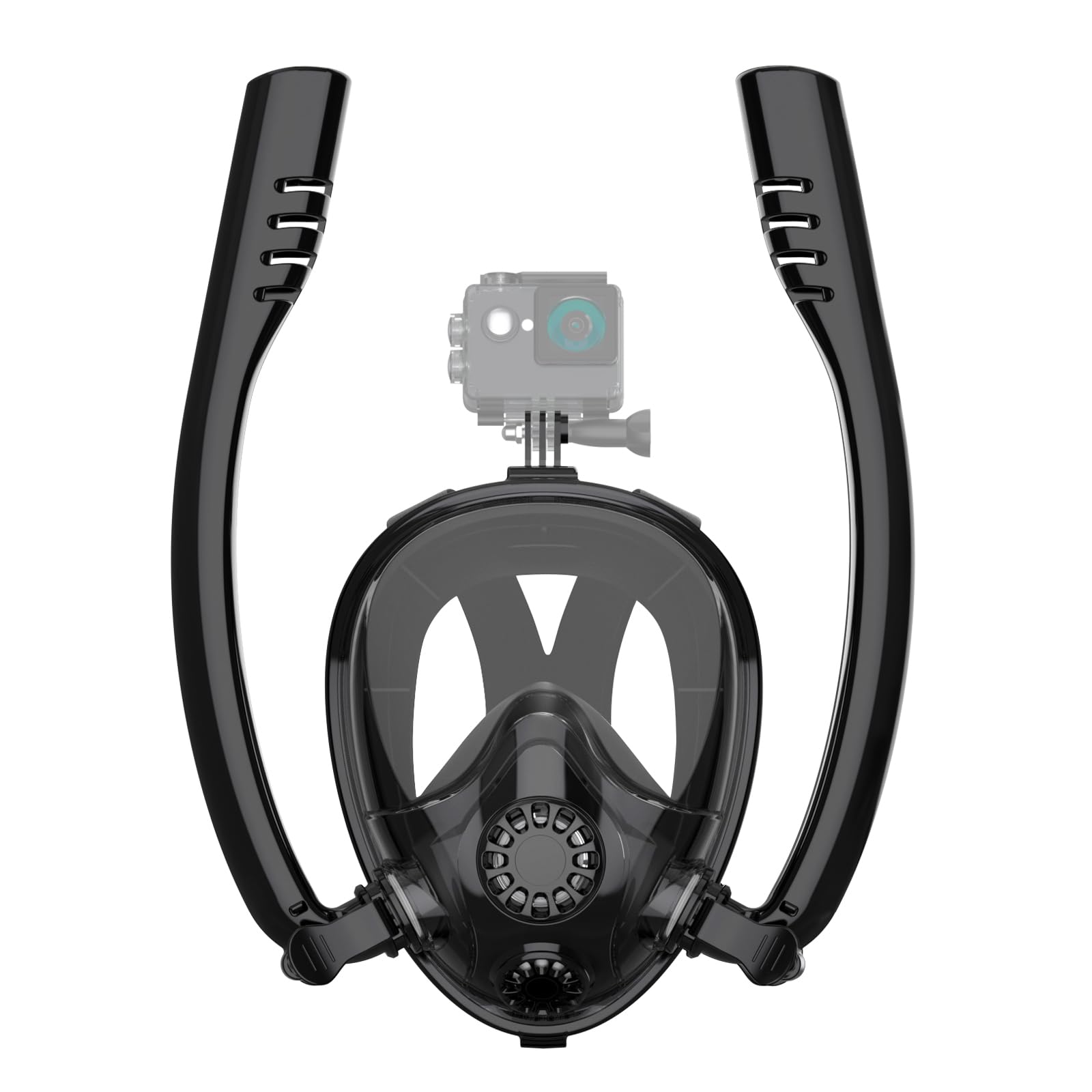 SMACO Full Face Snorkel Mask for Adults & Kids, Scuba Diving Mask with Detachable Camera Mount, Snorkling Mask 180° Panoramic View Snorkeling Set Anti-Fog Anti-Leak Dry Top Set——K2