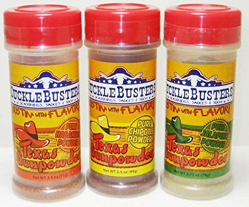 SuckleBusters Texas Gunpowder Ground Peppers Powder Seasoning Variety (3 Pack)
