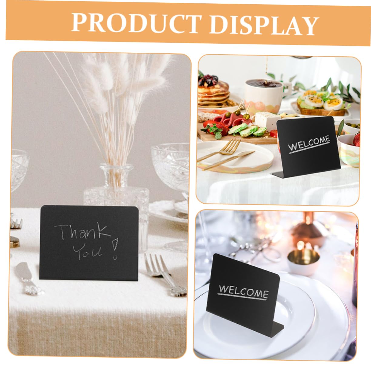 SHINEOFI 60pezzi Lavagnette Decorative Da Mini Lavagne Per Messaggi e Prezzi Riutilizzabili e Stabili Per Buffet Ristoranti e Eventi