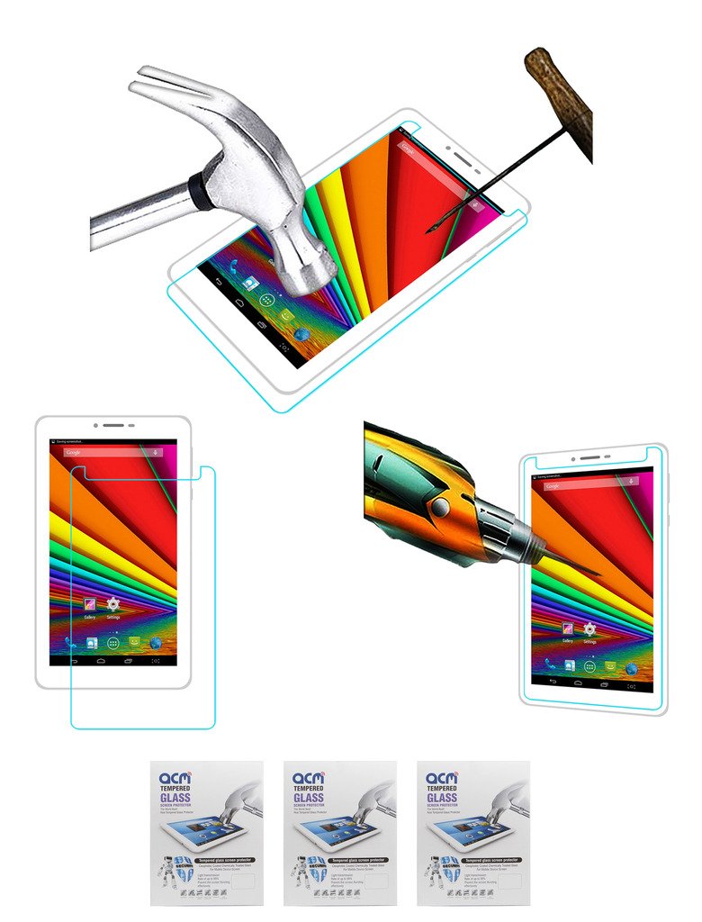 ACM Pack of 3 Tempered Glass Screenguard compatible with Uni N2 Screen Guard Scratch Protector