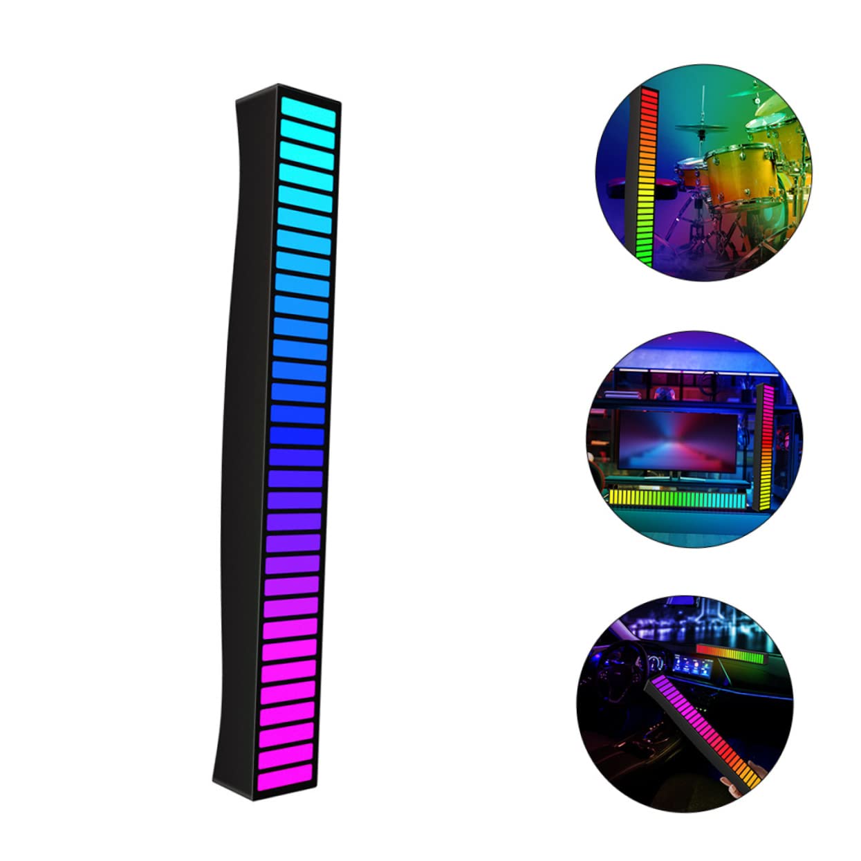 LABRIMP 5pcs Rhythm Lamp Rgb Usb Powered Car Night Light Atmosphere Light for Bedroom and Sound Control Lamp - Image 2