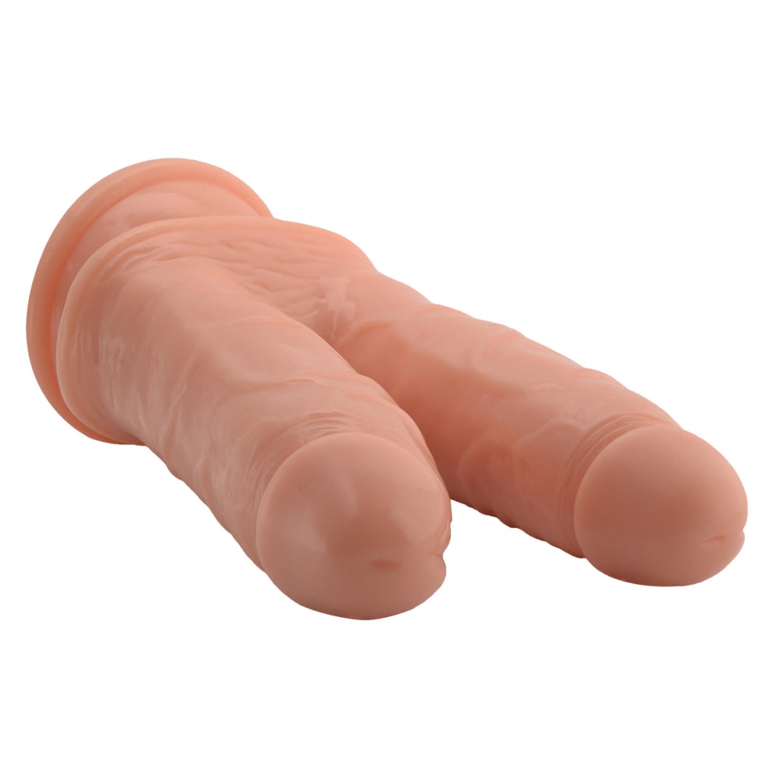 Fops Dildo Doppio Gigante XXL – Fallo Realistico con Vene e Ventosa Potente (8,5cm) 730g Doppia Estremità (14cm & 16cm), Durezza Estrema e Stretching Estremo per Donna e Coppia D27XL