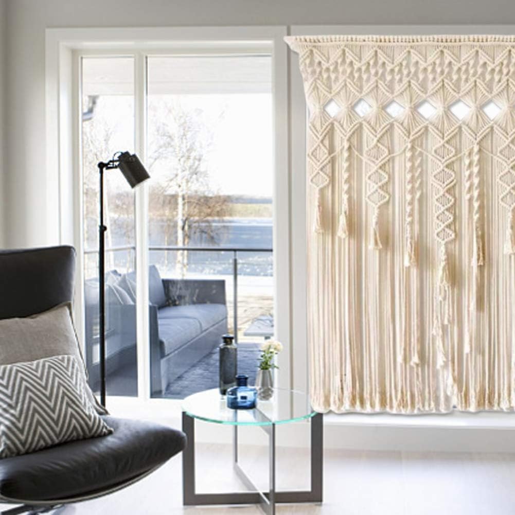 Tenda per finestra sospesa Boho, arazzo tessuto 99 x 70 pollici, decorazione murale divisoria, tenda decorativa, tenda per porta, sfondo di matrimonio, camera da letto, soggiorno, appartamento.