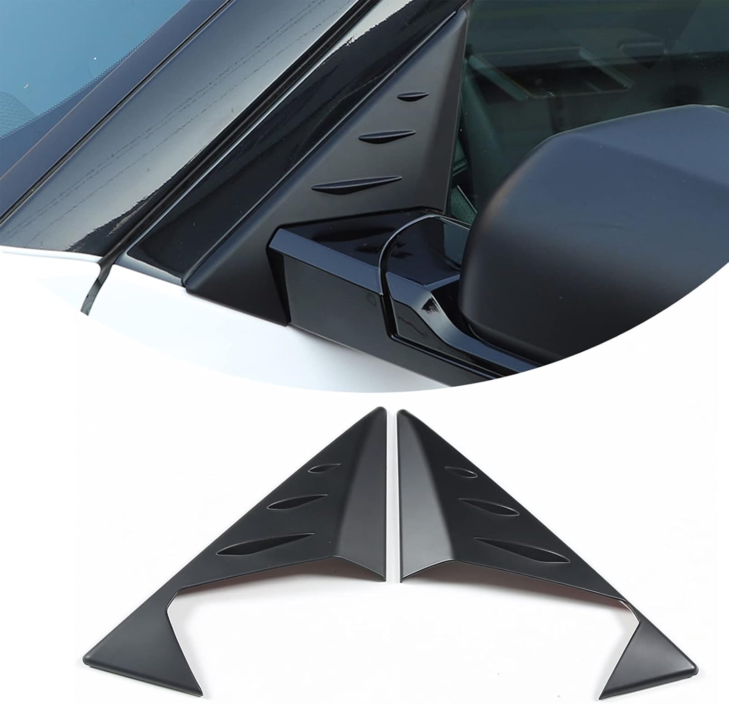 for Tundra Sequoia 2022 2023 Car Rearview Mirror Side Triangular Spoiler Trim,Channel The Car Air,Reduce The Car Noise During Driving,Anti-Buffeting Wind Deflector (Matte Black)