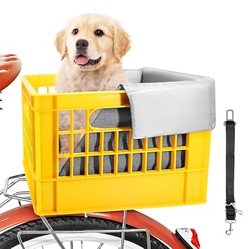 ANZOME Dog Bike Basket Carrier Liner, for Padding in 16 QT & 24 QT Milk Crates, Suitable for Small Medium Cats and Dogs (Crate NOT Included)
