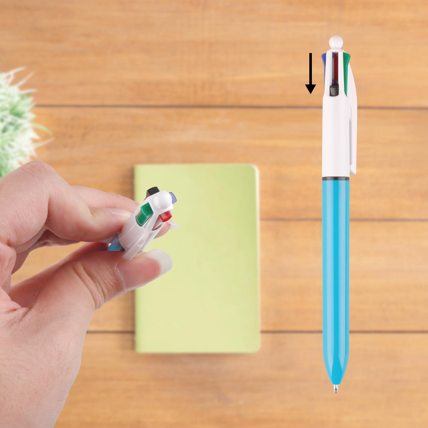 Thyonta 7 Pcs 4-in-1 Ballpoint Pen Candy-colored Retractable Ballpoint Pens Office Supplies Stationery Collections Note-taking Smooth Writing Marking Highlighting - Image 3