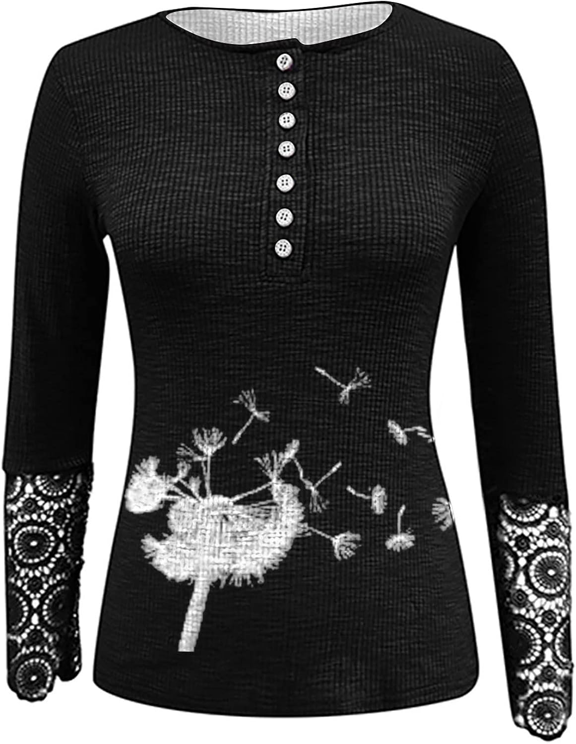 Thanksgiving Shirt,Plaid Shirts for Women White Dress Shirt Long Sleeve Crop Top Men Women's Casual Solid Color Blocking Strip Round Neck Lace Splicing Sleeve Long T-Shirt Long (2-Black,Large) : Sports & Outdoors