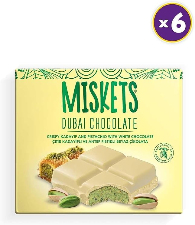 Beyaz Çikolatalı Dubai Çikolatası 100 gr x 6 Adet