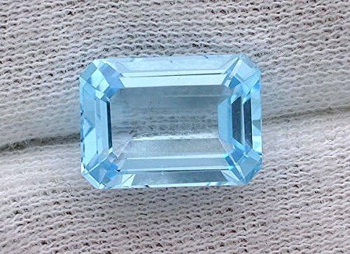 9.63 Carat 14x10 Emerald Cut Sky Blue Topaz Gem Stone Gemstone Faceted Natural