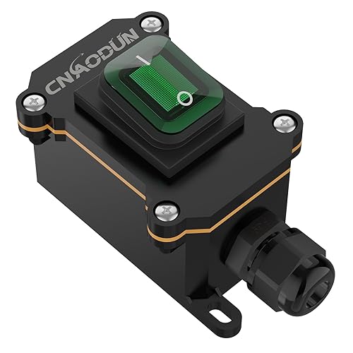 CNAODUN Interruptor de cable en línea impermeable 35A-125V, 30A-250V AC Interruptor de palanca de encendido y apagado con luz verde botón basculante disponible en Yaxa Guatemala