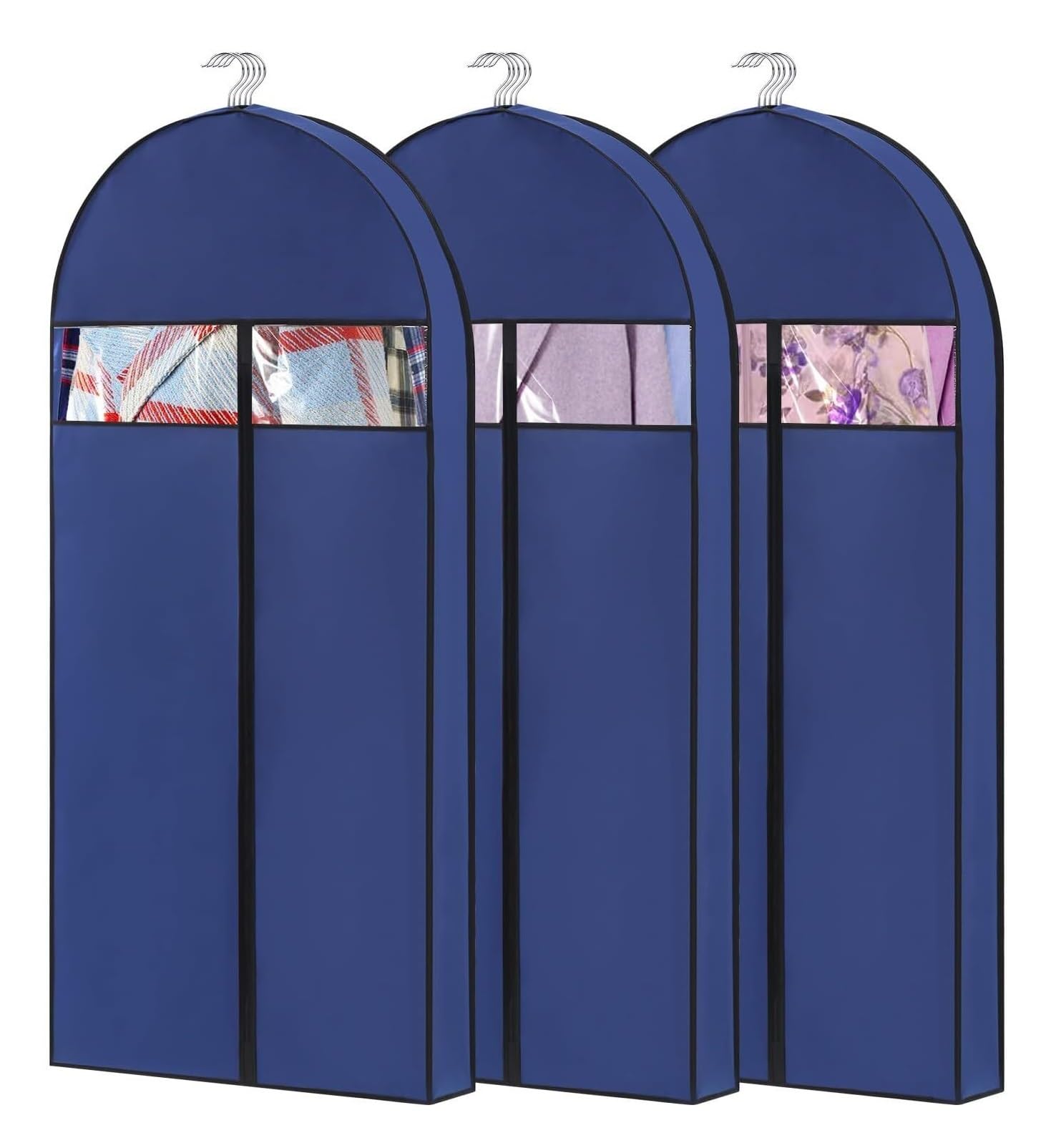 Clothes Protectors 3pcs Garment Bags With 4" Gussets Suit Closet Hanging Clothes Storage Garment Bags Cover