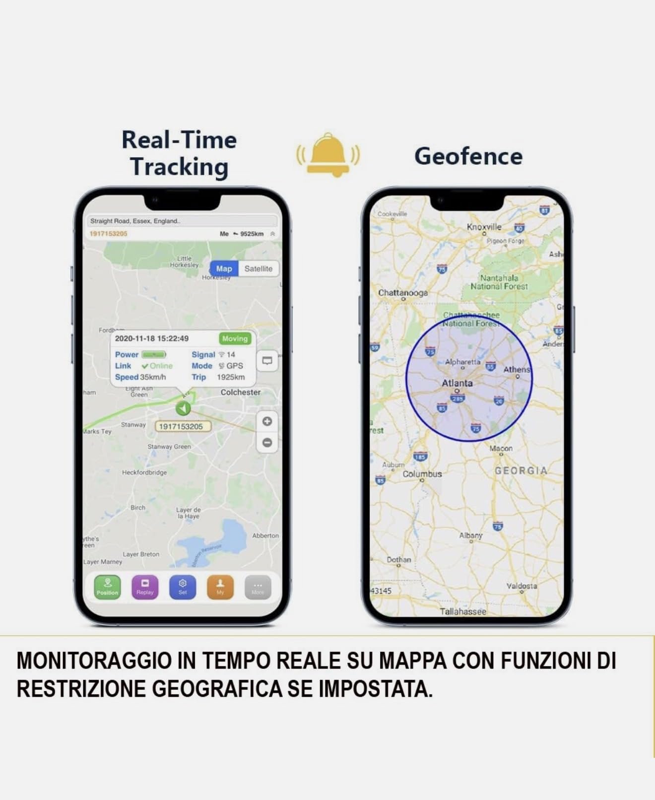 Mini GPS Tracker Micro Localizzatore Satellitare per iPhone, Senza SIM, 12 Mesi di Autonomia, auto moto, bambini