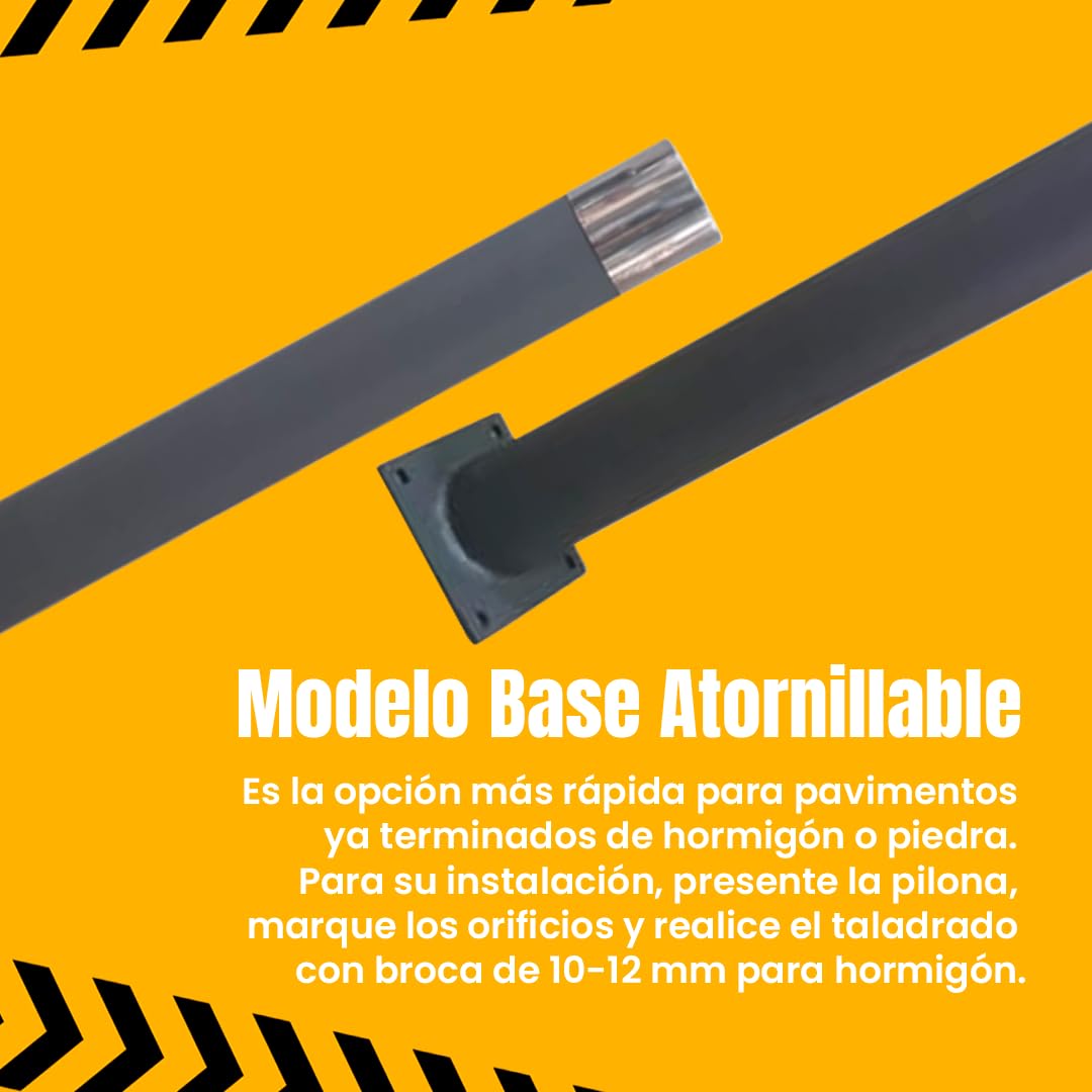 Pilona Ronda Ø 90 mm | Acabado Oxirón y Embellecedor Superior en Acero Inoxidable | Pilona Urbana de Seguridad para Delimitación y Control de Accesos | Altura 1000 mm | Base Atornillable