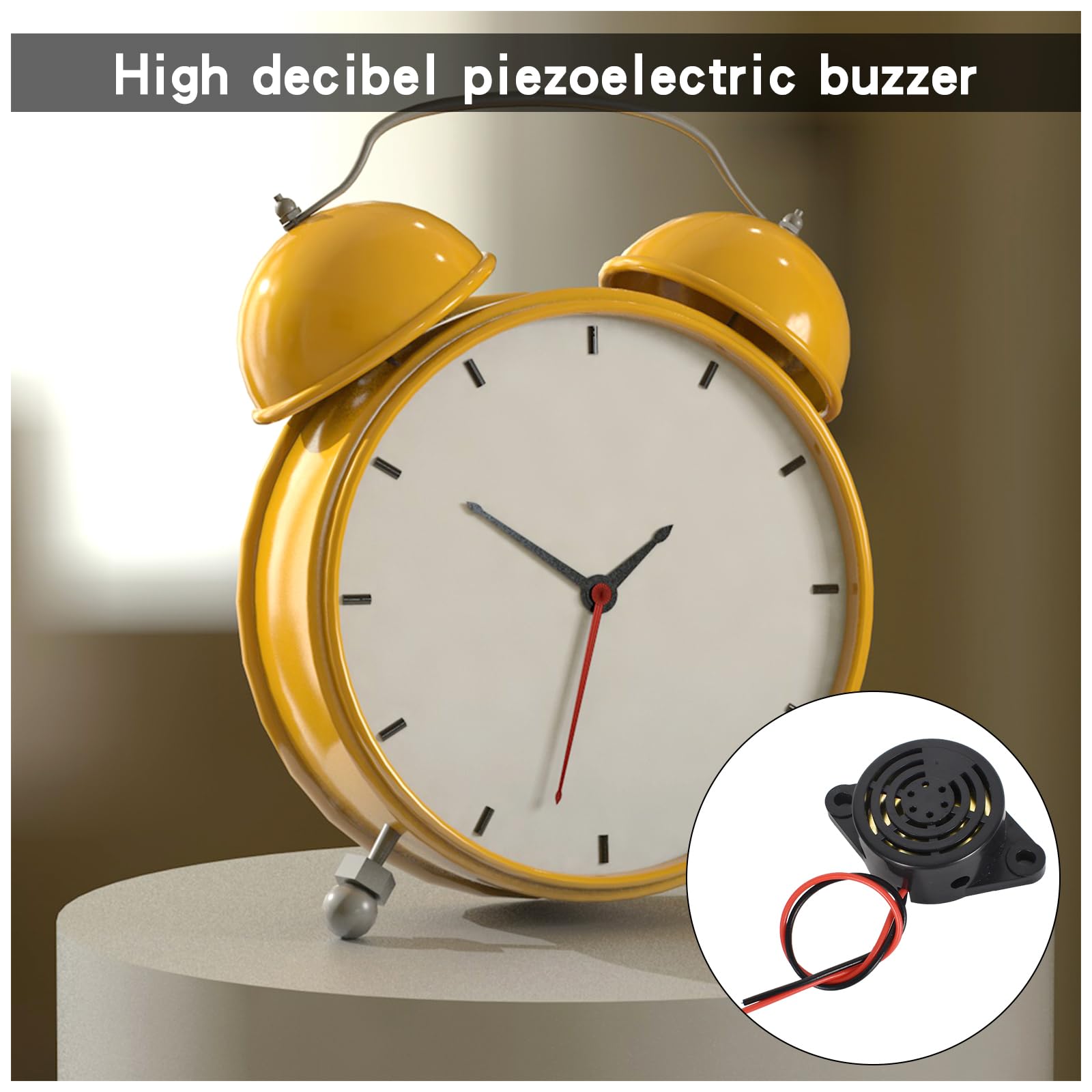 Colexy Elektroniczny brzęczyk 3-24 V, 5 sztuk, brzęczyk piezoelektryczny, brzęczyk piezoelektryczny, brzęczyk > 95 decybeli, dźwięk stały, elektroniczny brzęczyk przerywany do komputerów, drukarek